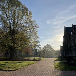 Agnes Scott's campus in the early morning.