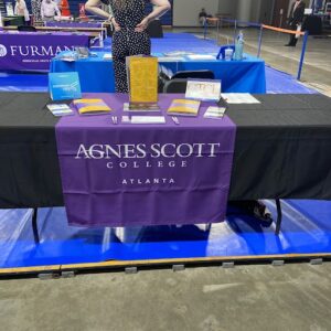 Agnes Scott table at a college fair