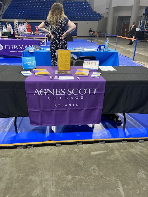 Agnes Scott table at a college fair